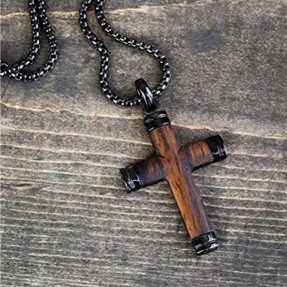 Wooden Cross Necklace NWT